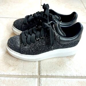 Alexander McQueen Oversized Sneakers Black Sparkle
